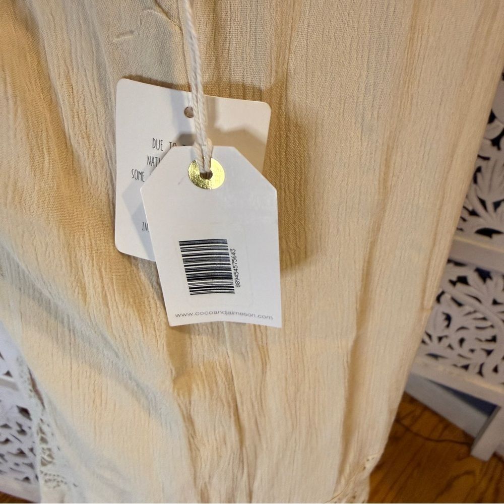 NWT coco + jaimeson Boho Cream and Orange Embroid… - image 6